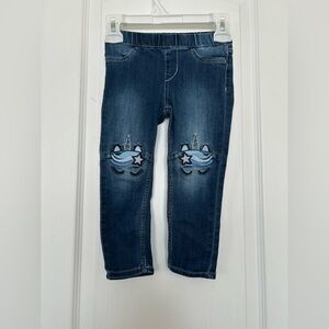 H&M Unicorn Patch Jeans 2T | Girls Pull-On Denim Leggings
